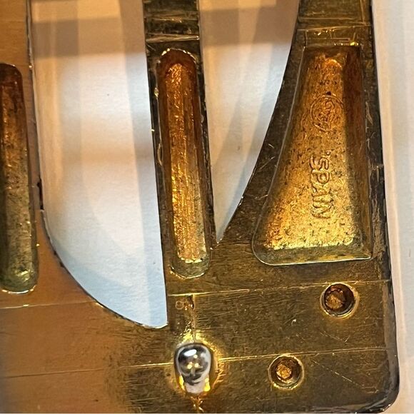 Vtg Pierre Cardin Reversible Black Brown Leather Belt w/ Monogram Buckle 33.5-37 - Picture 4 of 5